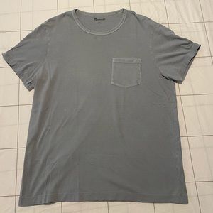 NWOT blue grey large men’s Madewell t shirt with front pocket